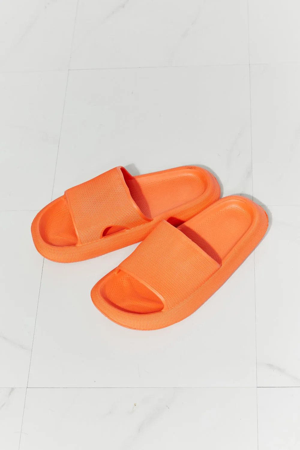 Arms Around Me Open Toe Slide in Orange