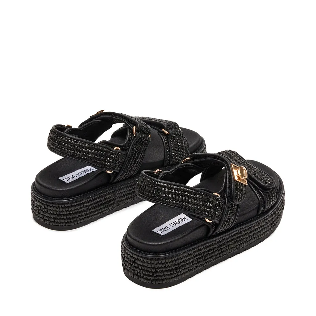 Bigmona Sandal BLK RAFFIA