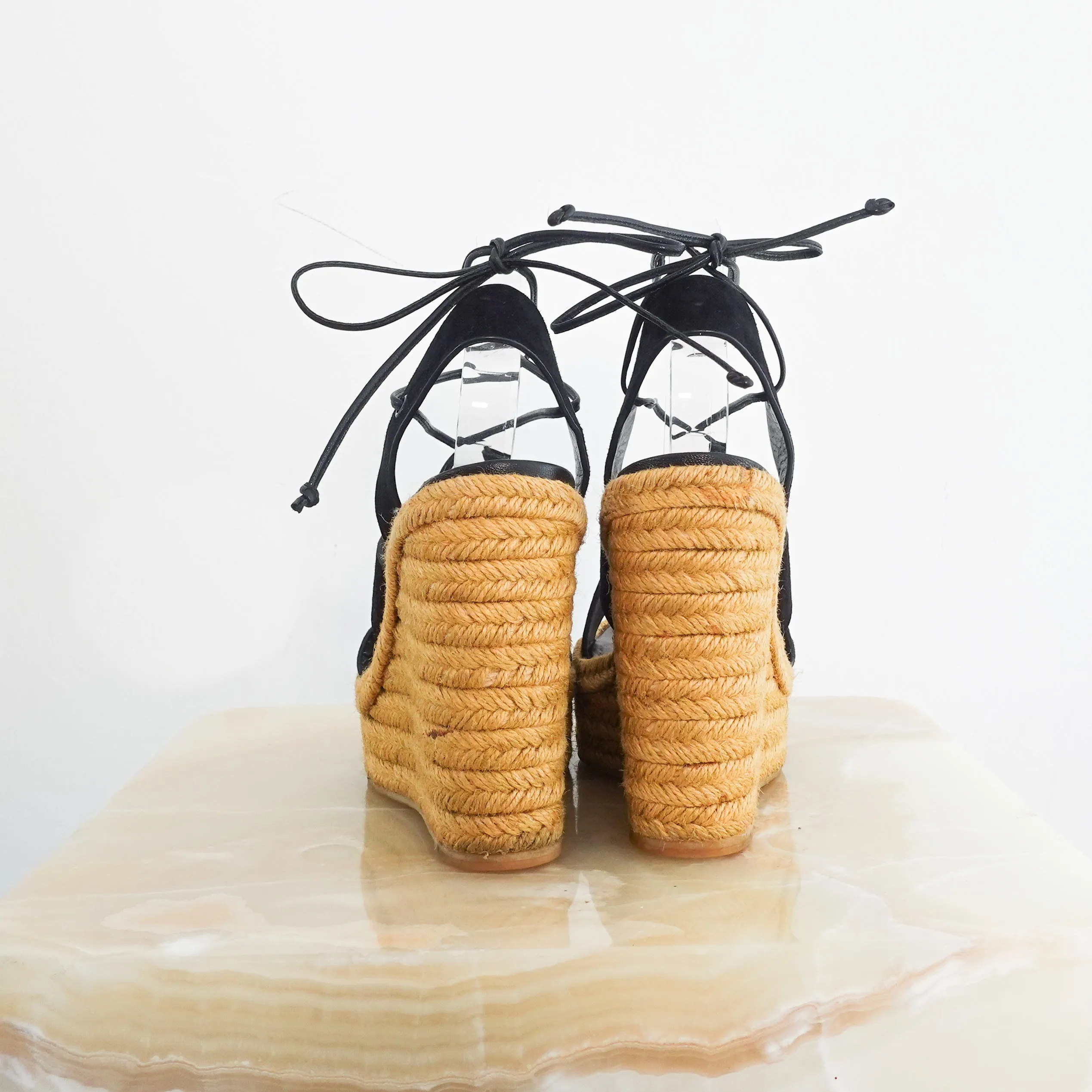 Black suede espadrille sandals RRP £500 -Final sale