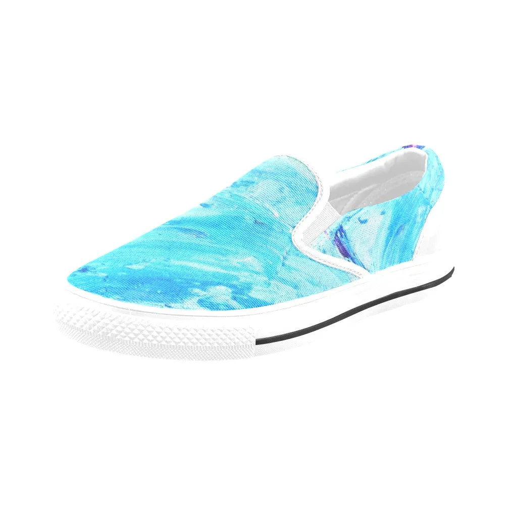 Blue Swirl Slip-on Canvas Women's Shoes