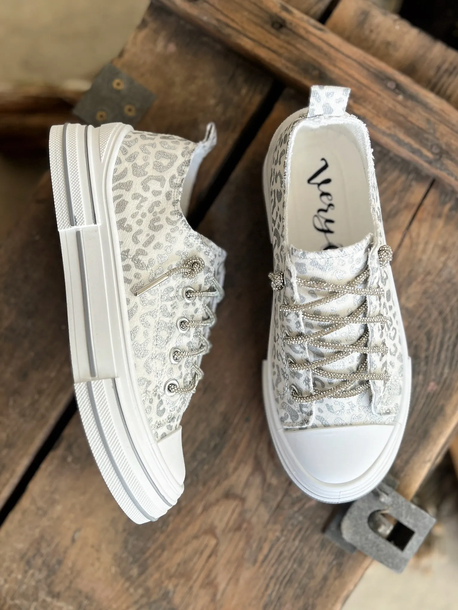 Can I Get An Aman White Leopard Sneakers