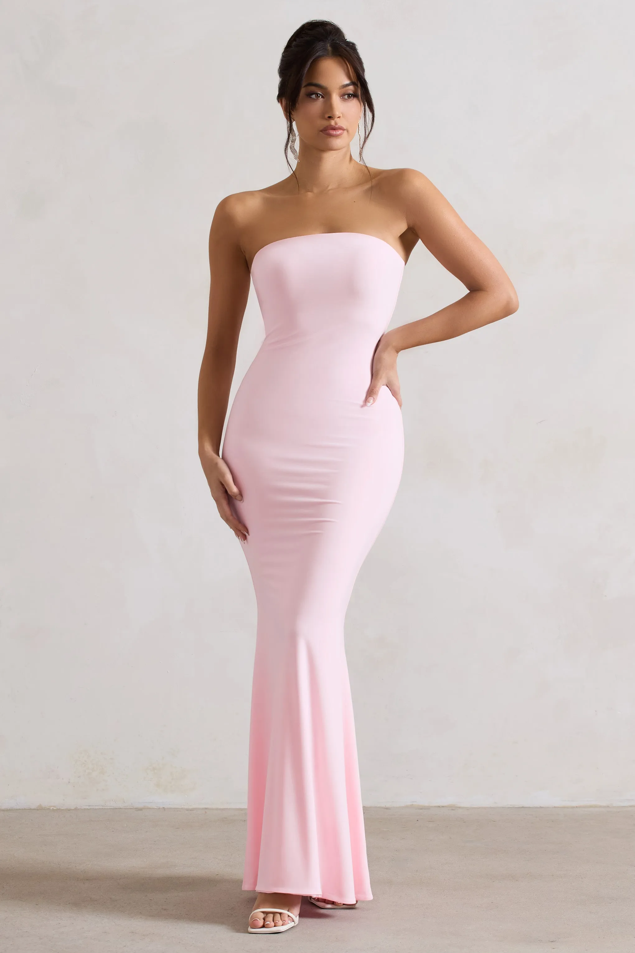 Ceremony | Pink Bandeau Maxi Dress