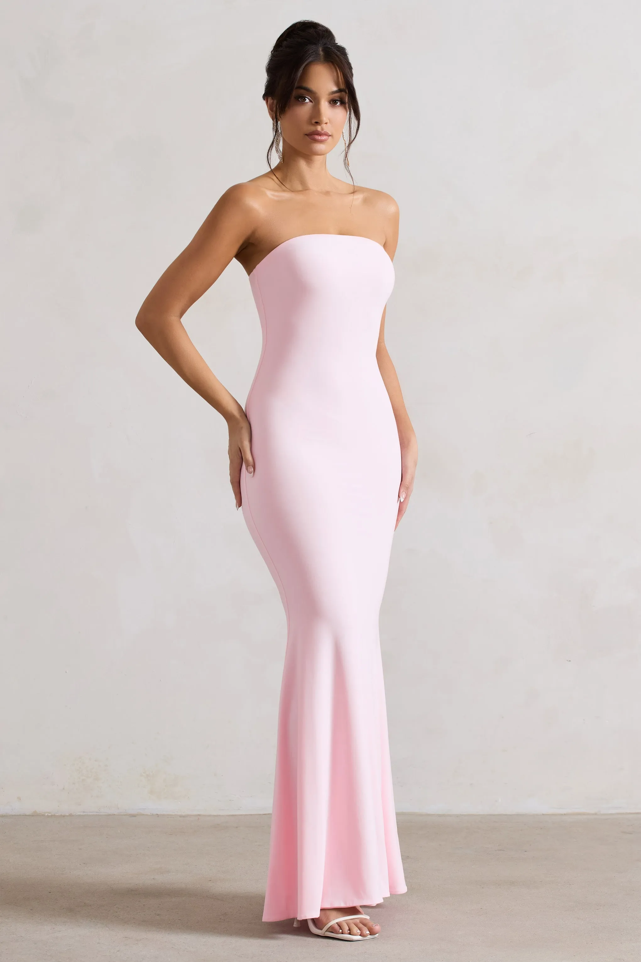 Ceremony | Pink Bandeau Maxi Dress