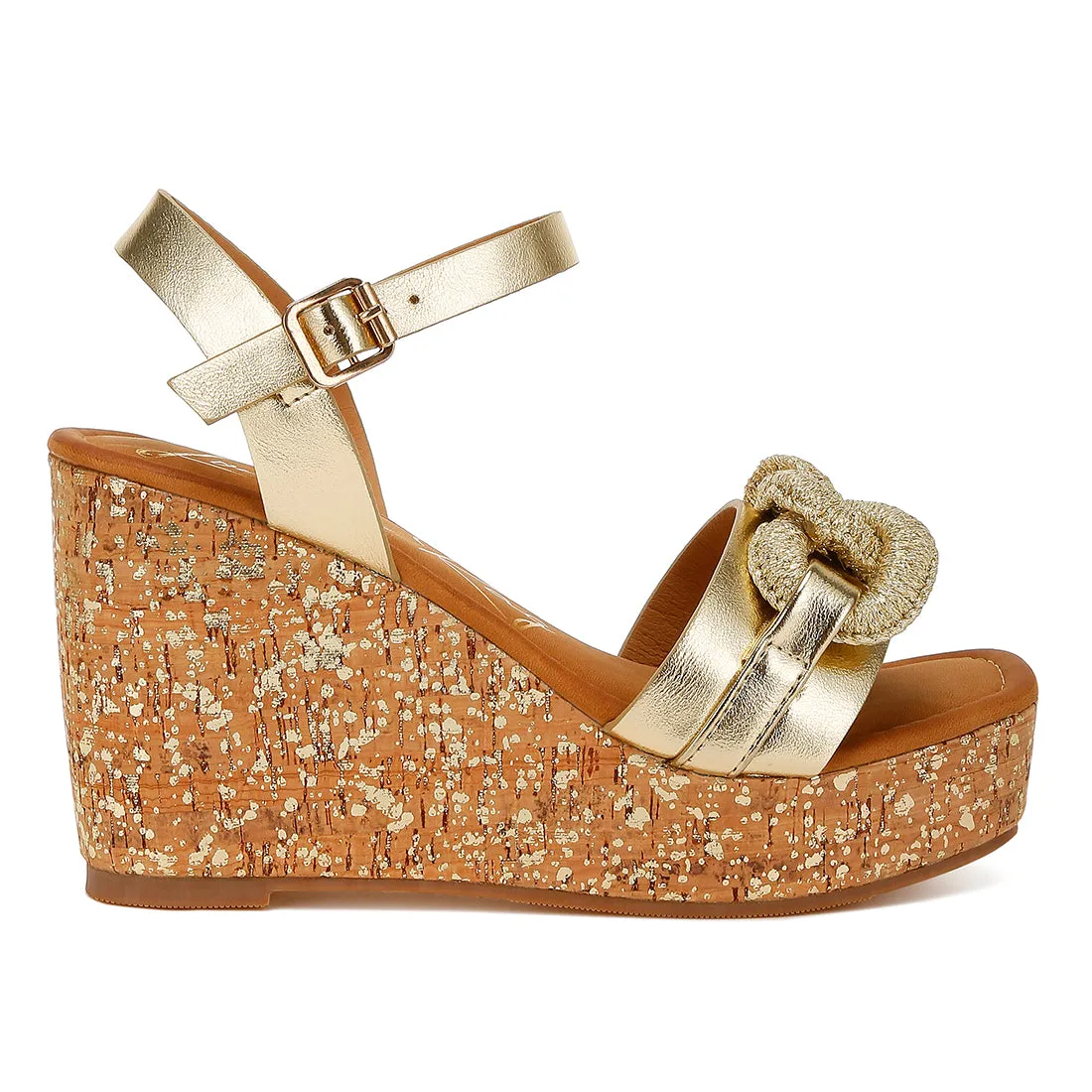 Chain Link Detail Wedge Sandals