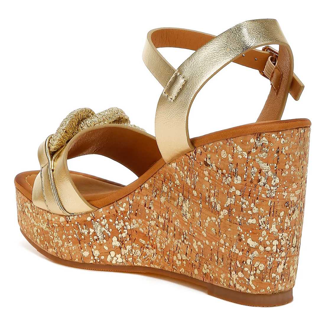 Chain Link Detail Wedge Sandals