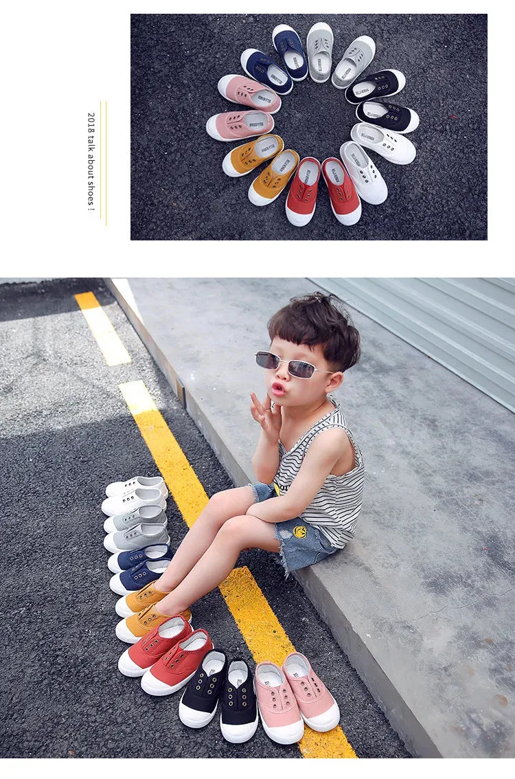 Children Casual Shoes Kids Canvas Sneakers Candy Colors Flats For Toddlers Boys Girls Soft Breathable Fashion Hot Sale Shoes