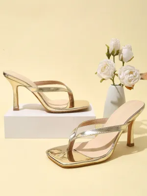 Classic Simple Strappy Open Toe Women's High Heeled Sandals