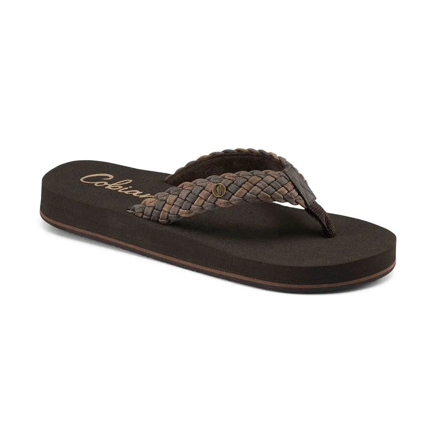 Cobian Women's Braided Bounce Flip Flops - Chocolate BRB10-201