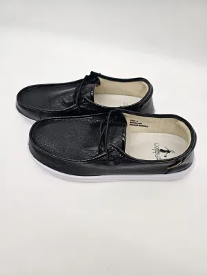 Corkys Kayak Black Crinkle Metallic Slip-On Boat Shoes