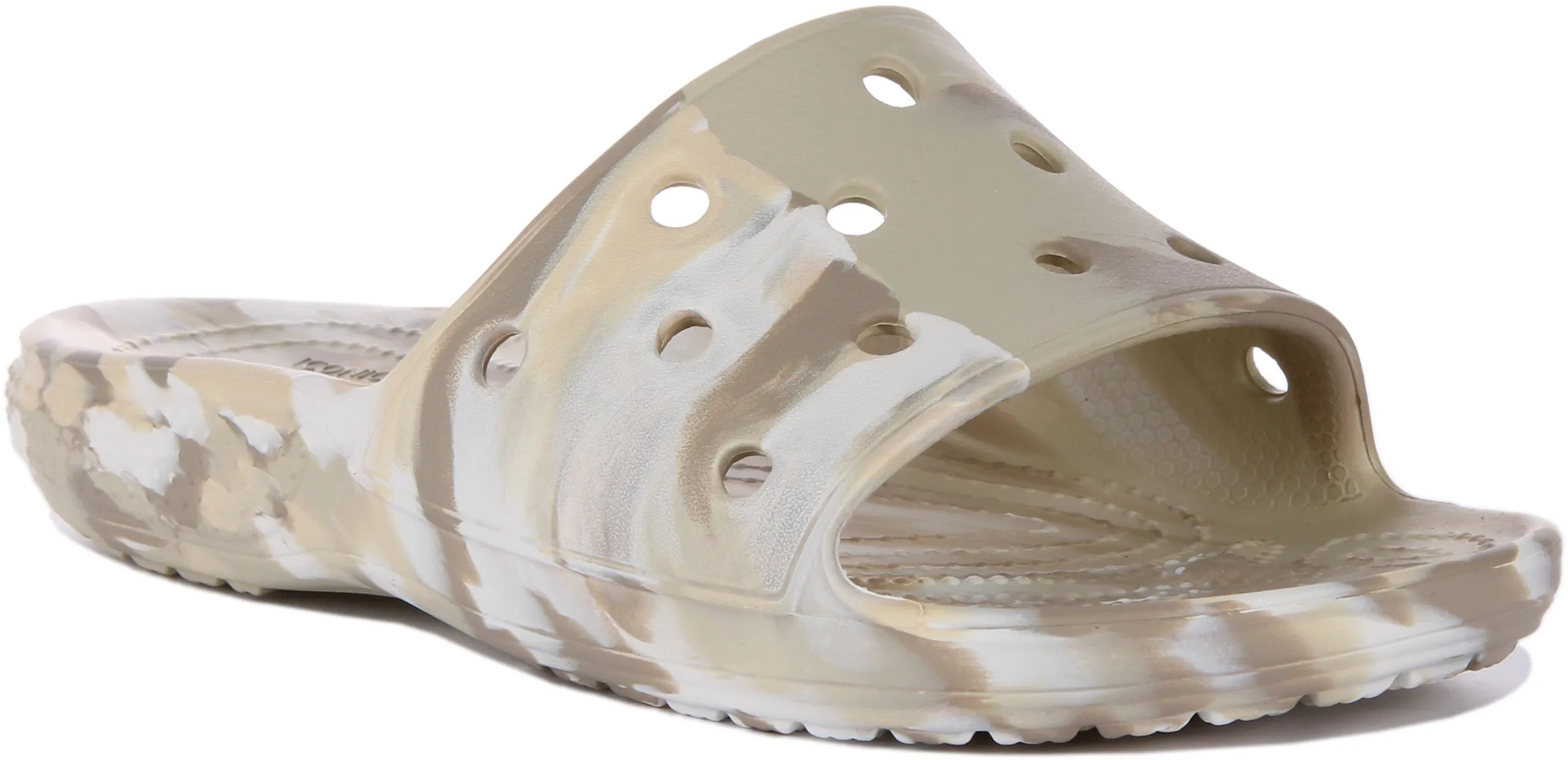 Crocs Classic Marble Slide In Ivory