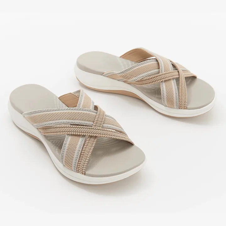 Cross Strap Slide Sandals