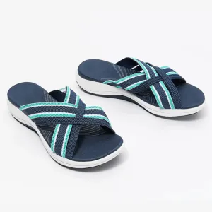 Cross Strap Slide Sandals