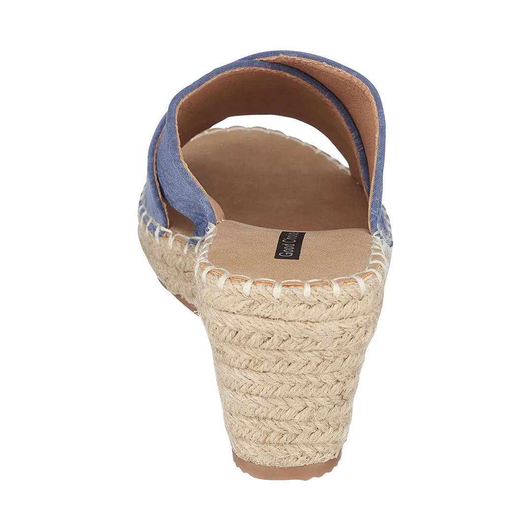 Darline Blue Espadrille Wedge Sandals