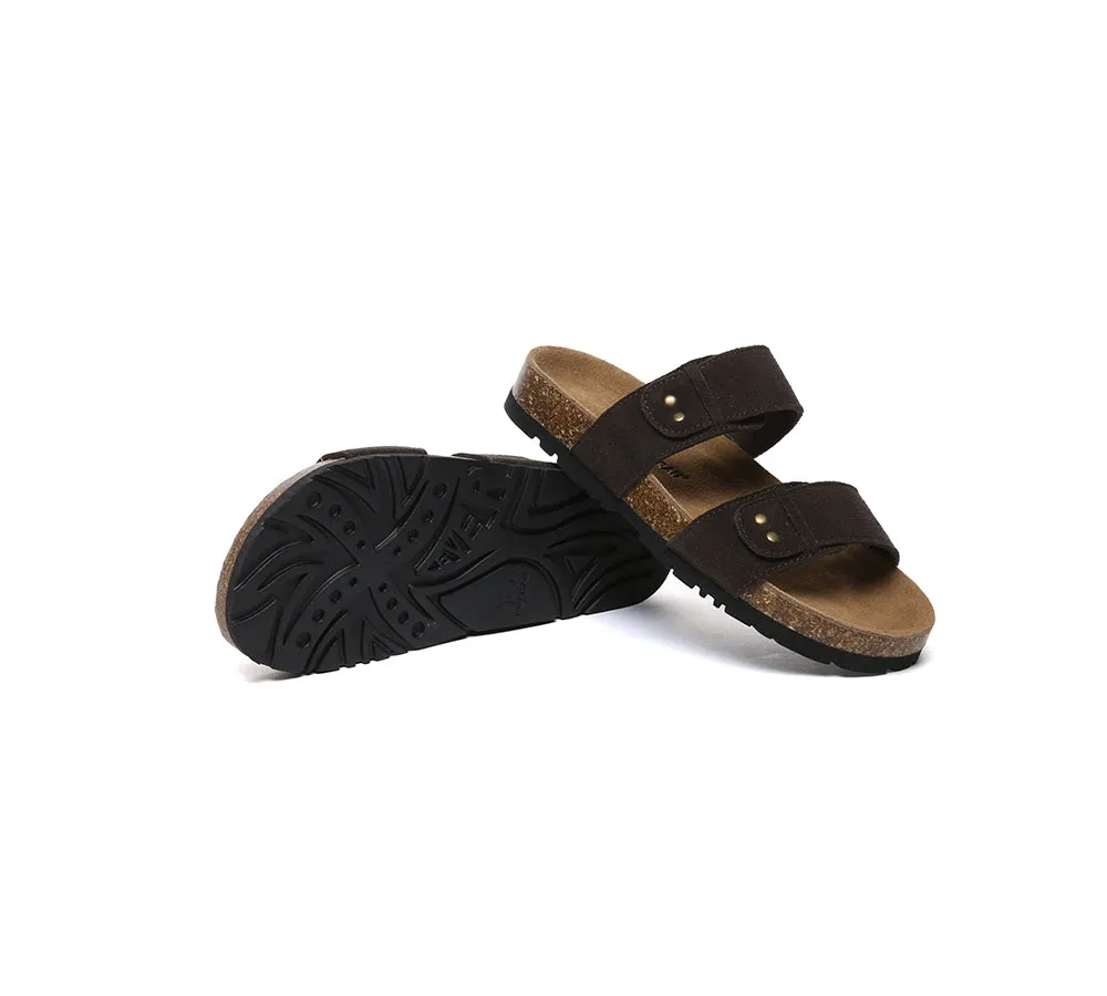 Double Straps Embossed Slip-on Summer Sandal Slides Aurelia