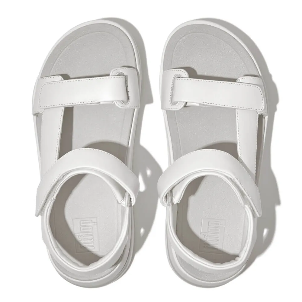 FitFlop Surff Leather Backstrap Sandals - Urban White