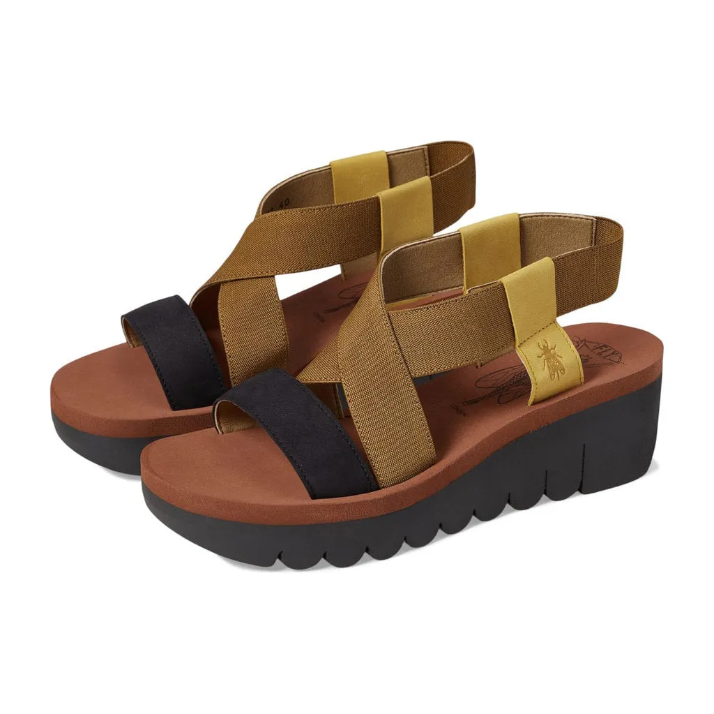 Fly London Yabi922Fly Leather Women's Wedge Heel Sandals