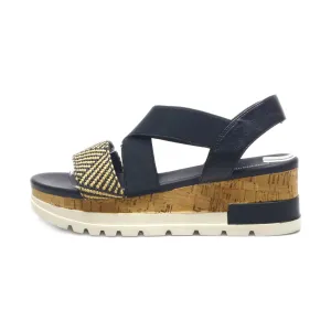 Graceland Platform Sandals Leather Black Colour For Women