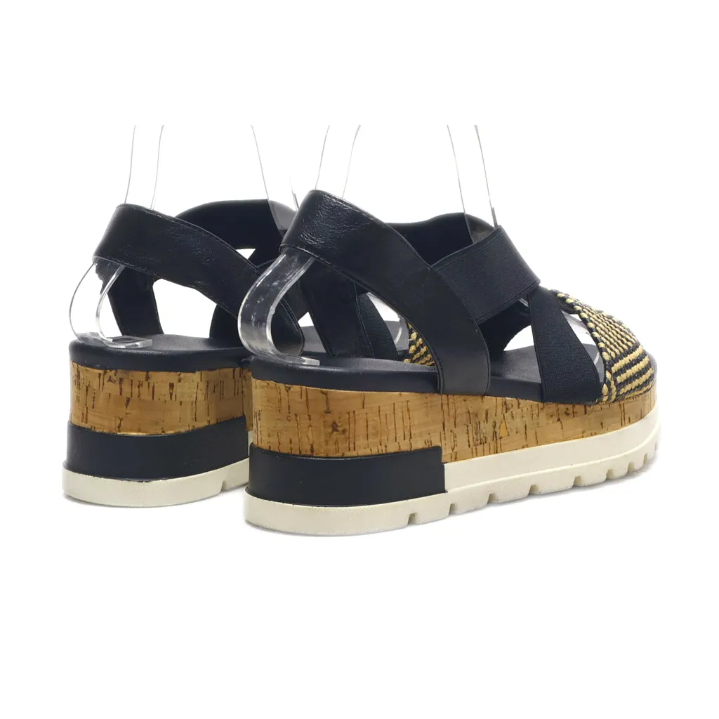 Graceland Platform Sandals Leather Black Colour For Women