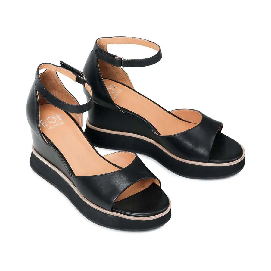 JUNAH LEATHER WEDGE SANDALS