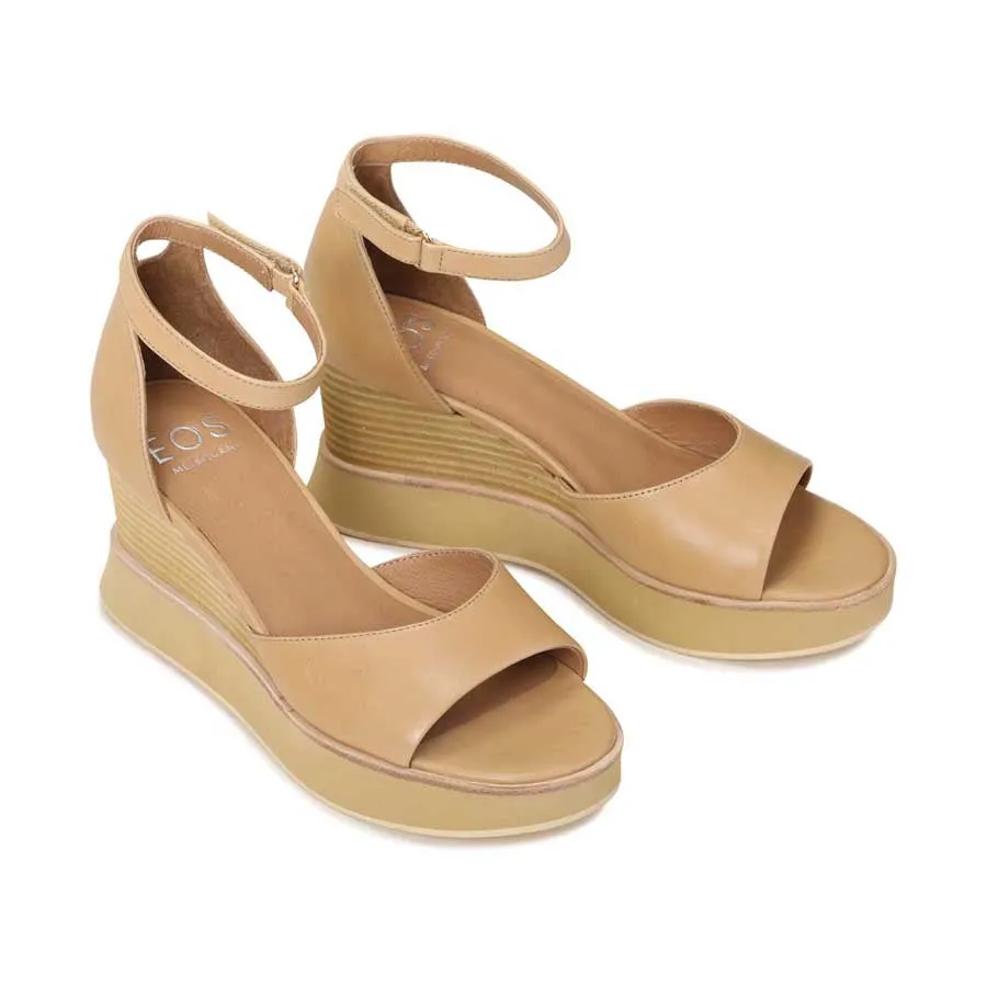 JUNAH LEATHER WEDGE SANDALS