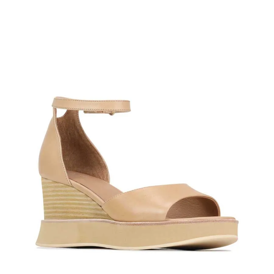 JUNAH LEATHER WEDGE SANDALS