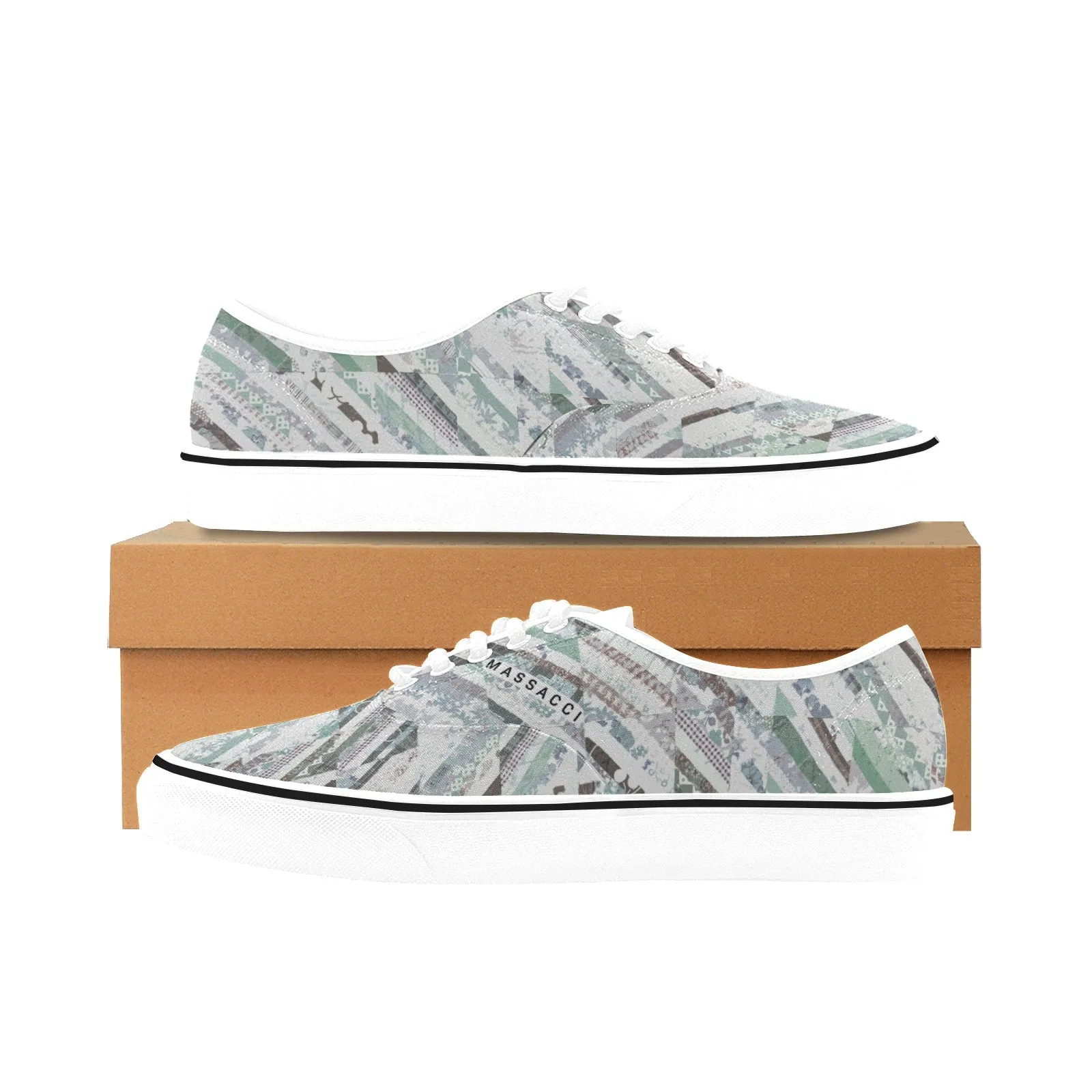 Land Map, Women's Classic Canvas Low Top Sneakers