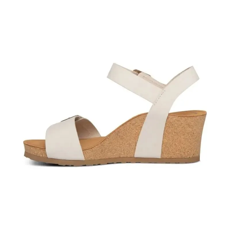 Lexa Quarter Strap Wedge - Ivory