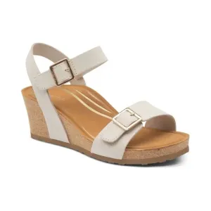 Lexa Quarter Strap Wedge - Ivory