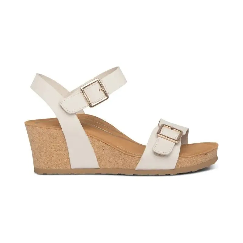 Lexa Quarter Strap Wedge - Ivory