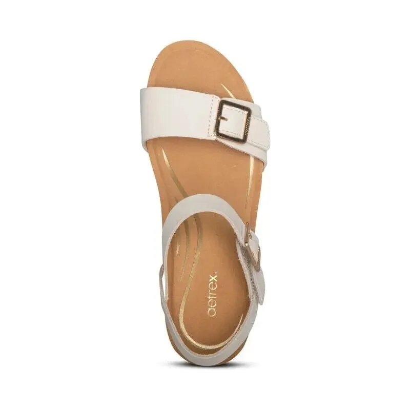 Lexa Quarter Strap Wedge - Ivory