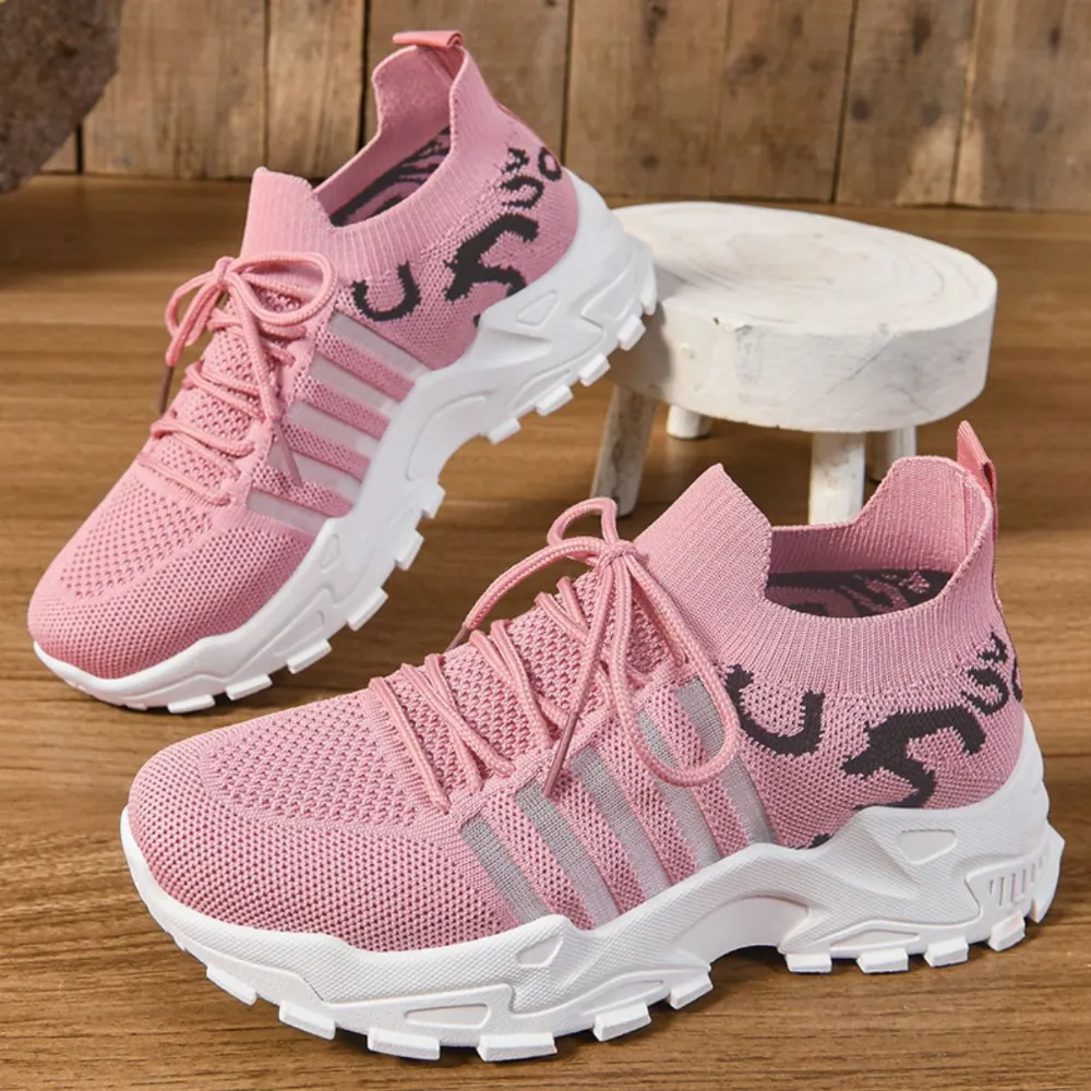 Lightweight Mesh Lace-Up Running Sneakers