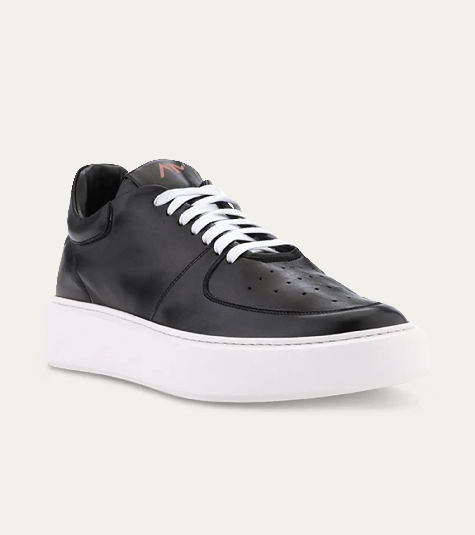 Lightweight Travel Sneaker in Black Leather