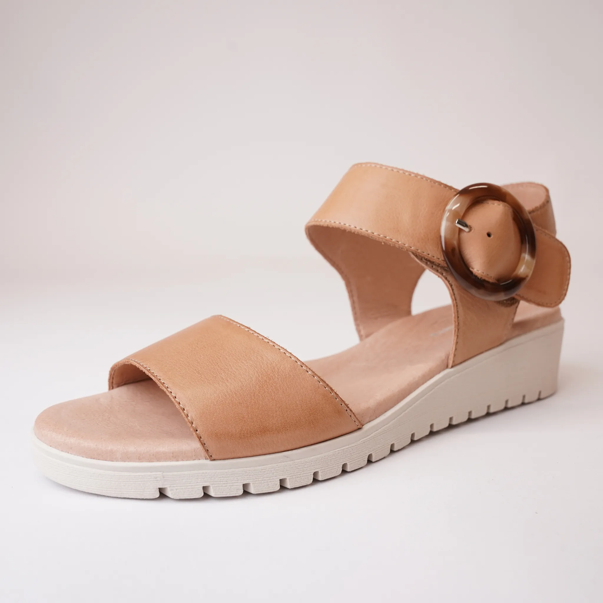 Manessay Tan/ Almond Leather Sandals