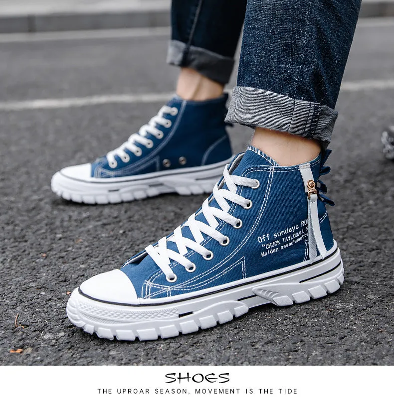 Men's Breathable High Top Trend Casual Canvas Shoes