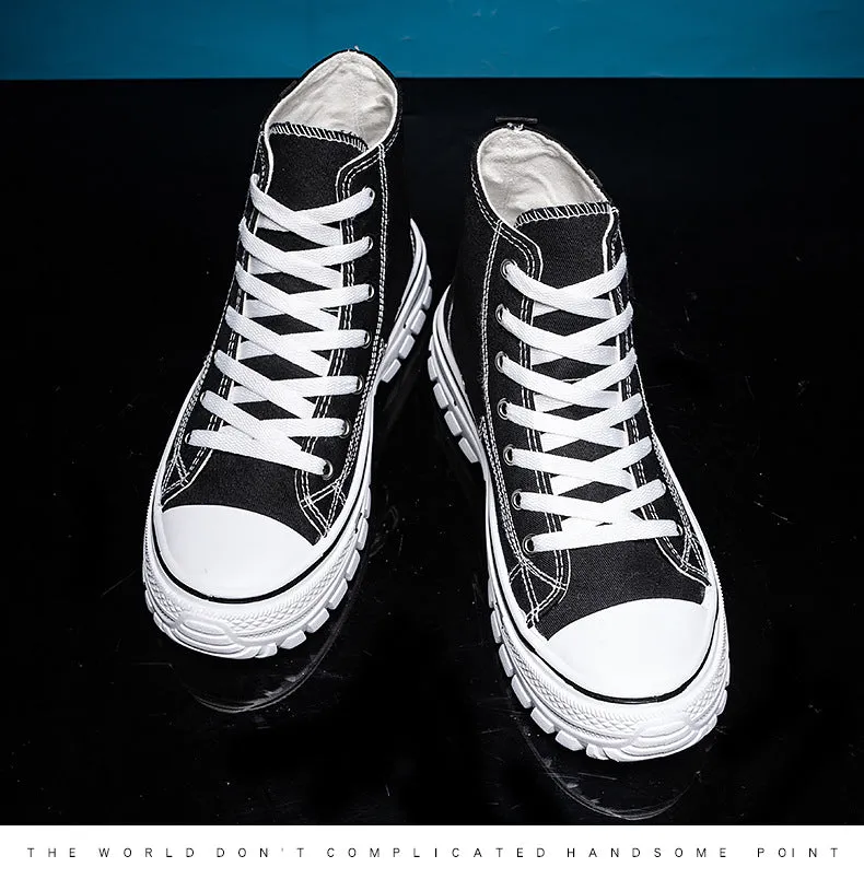 Men's Breathable High Top Trend Casual Canvas Shoes