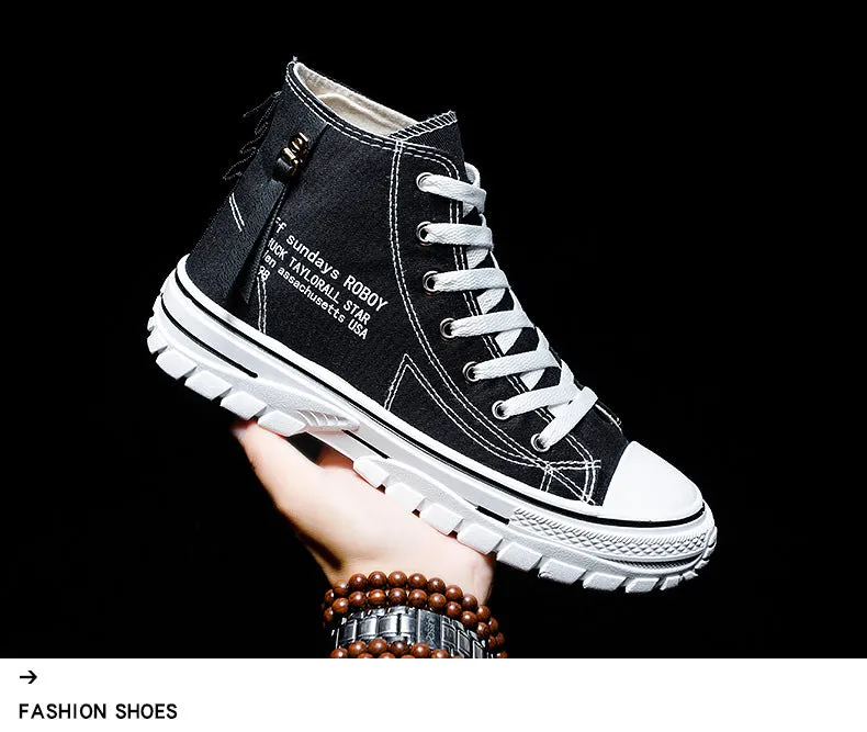 Men's Breathable High Top Trend Casual Canvas Shoes