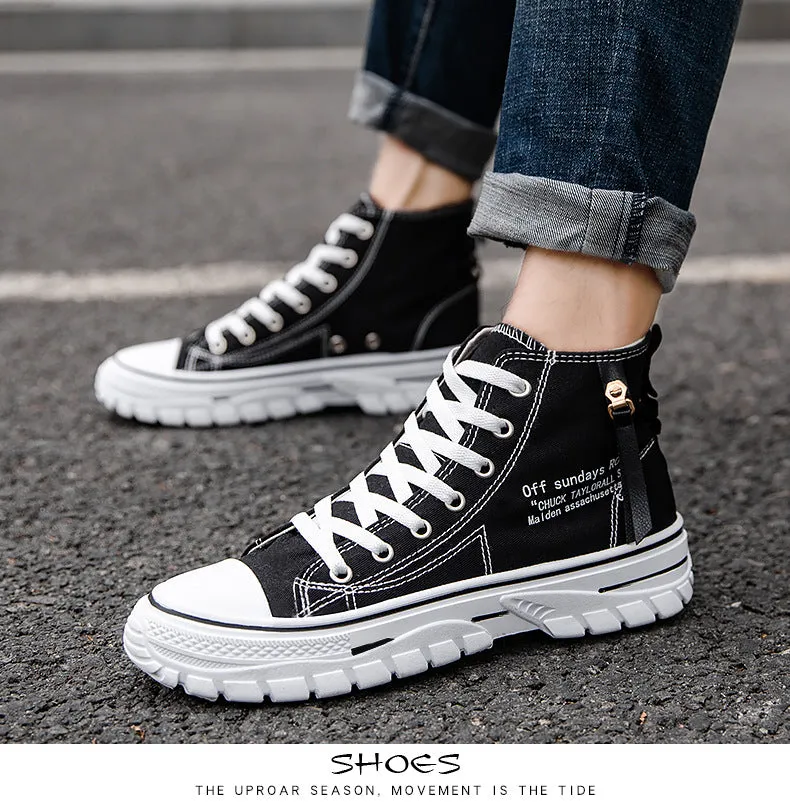 Men's Breathable High Top Trend Casual Canvas Shoes