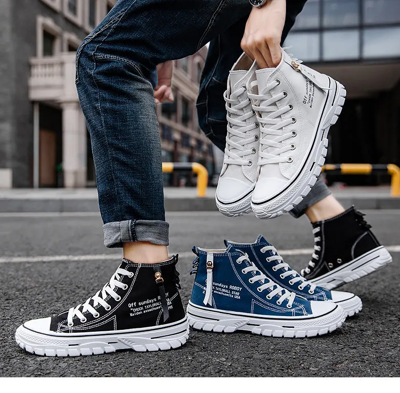 Men's Breathable High Top Trend Casual Canvas Shoes