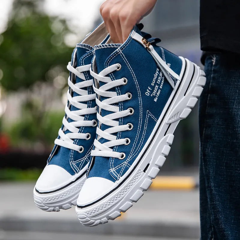 Men's Breathable High Top Trend Casual Canvas Shoes