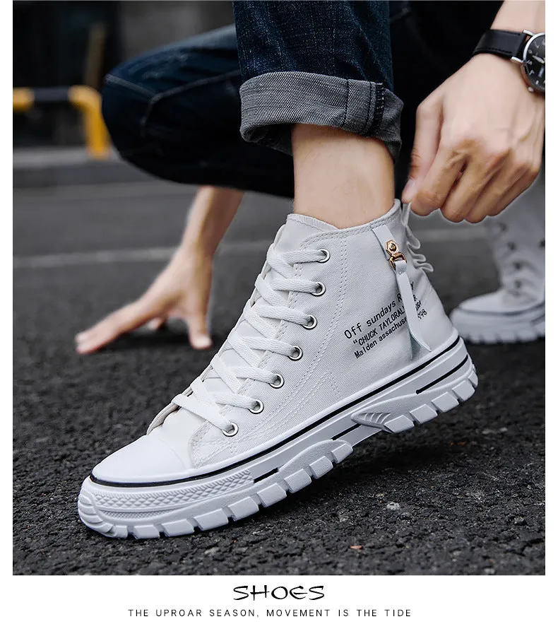 Men's Breathable High Top Trend Casual Canvas Shoes