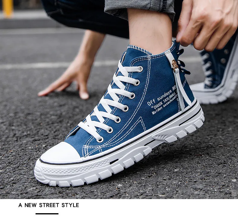 Men's Breathable High Top Trend Casual Canvas Shoes