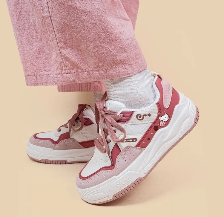 Meow Milk Tea Red Pink Sporty Sneakers Running Shoes