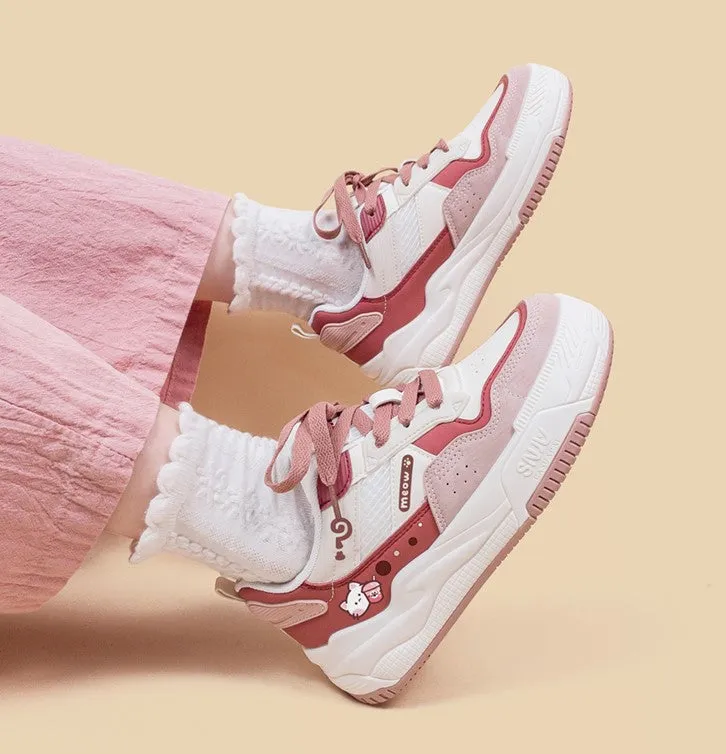 Meow Milk Tea Red Pink Sporty Sneakers Running Shoes