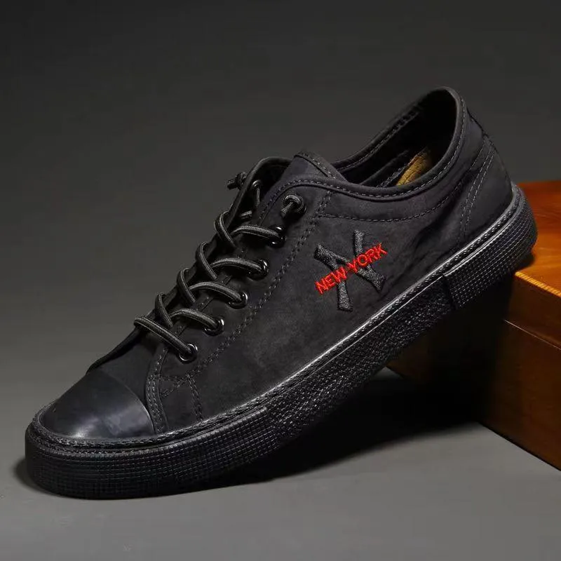 New York embroidered breathable canvas shoes