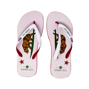 Samba Sol Men's Beach Collection Flip Flops - California Bear