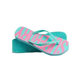 Superdry Womens Vintage Vegan Flip Flops Aqua