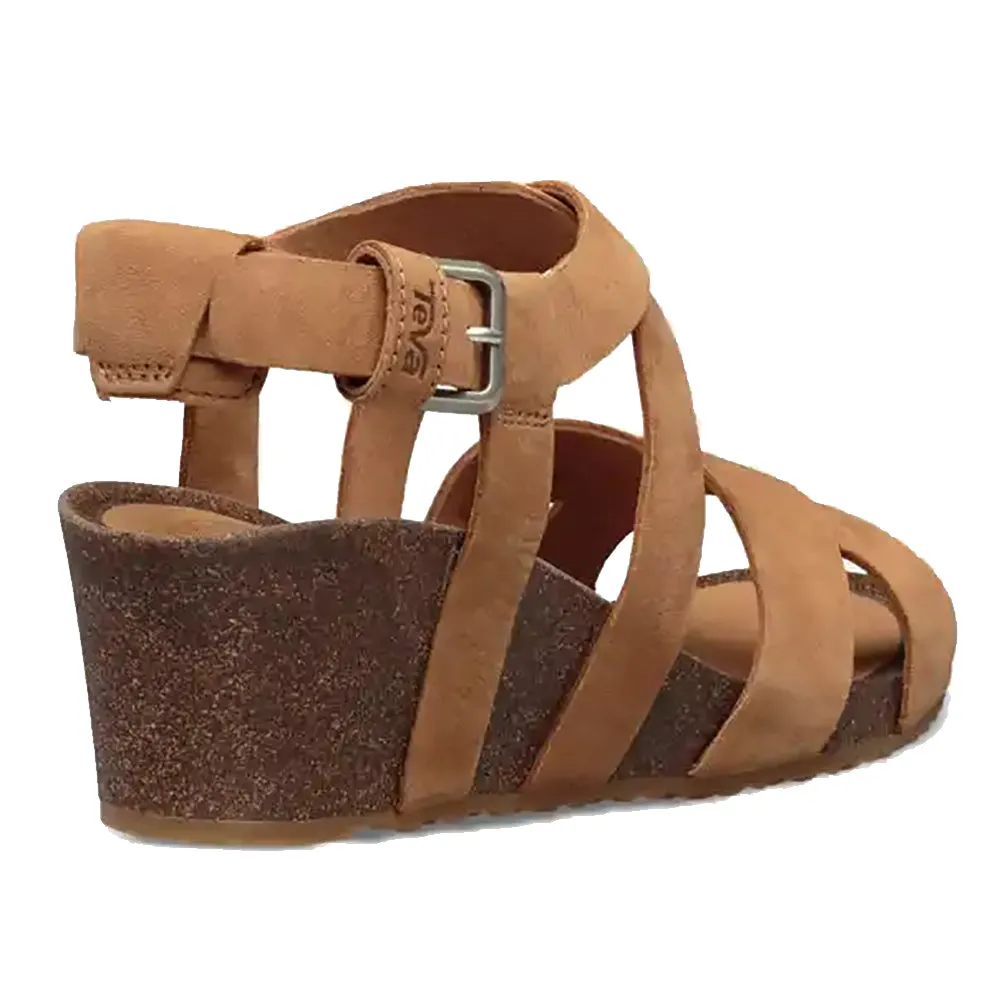 Teva Mahonia Wedge Cross Strap Chipmunk Womens Sandals