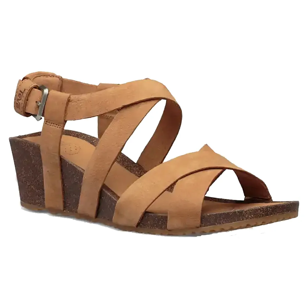 Teva Mahonia Wedge Cross Strap Chipmunk Womens Sandals