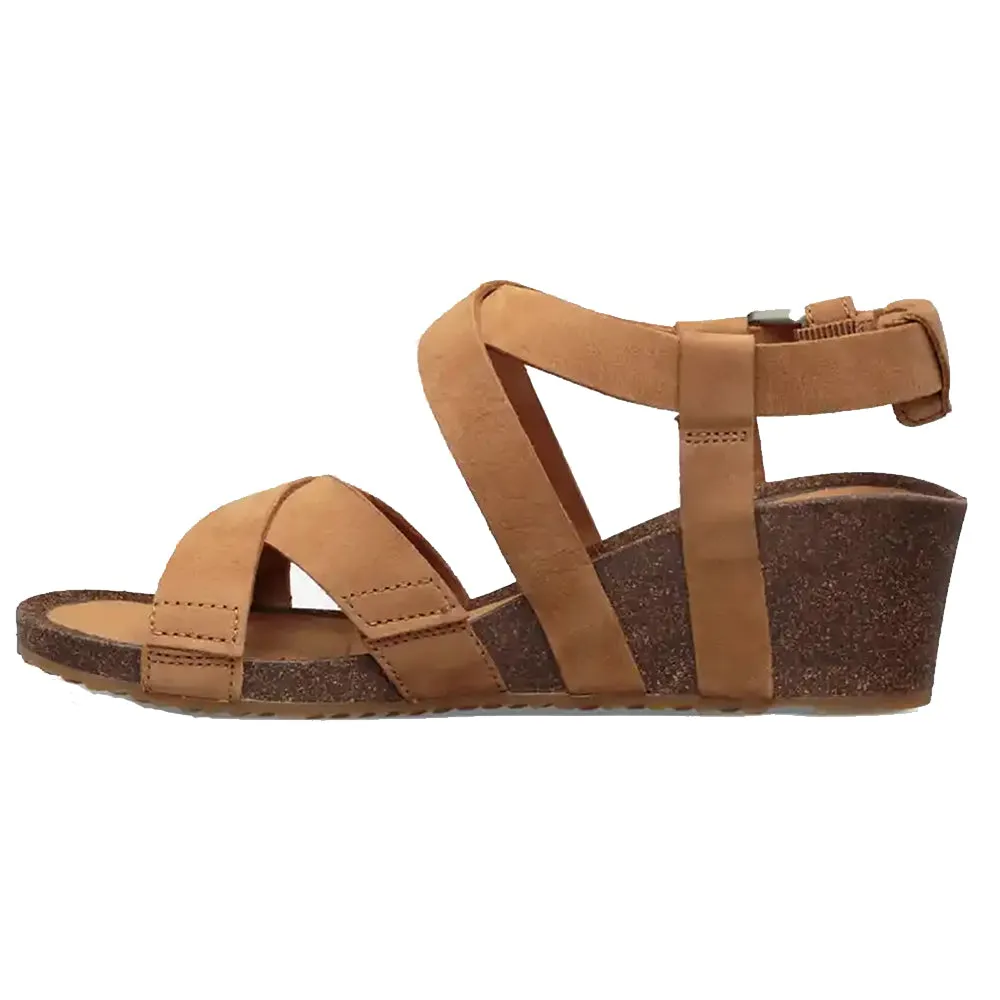 Teva Mahonia Wedge Cross Strap Chipmunk Womens Sandals