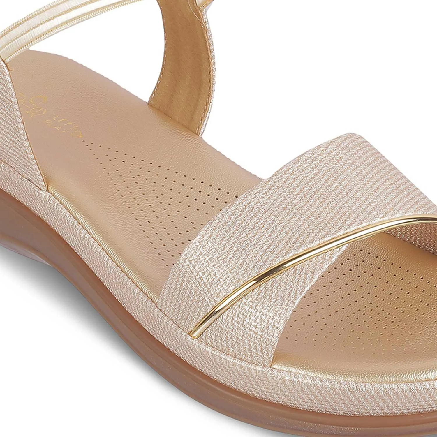 The Linz Gold Women's Casual Wedge Sandals Tresmode